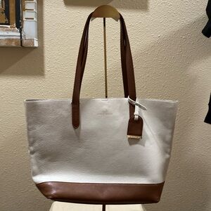 Cole Haan brown and cream tote. ✨✨✨✨